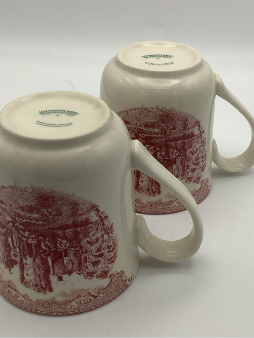 Two Johnson Bros England Mugs Featuring Raglan Castle Pattern - Picture 7 of 8